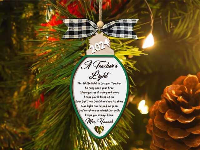 Handmade Christmas Teacher Ornament Poem Gift From Students - image 1