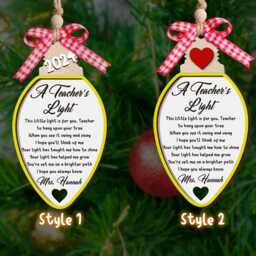 Handmade Christmas Teacher Ornament Poem Gift From Students - thumbnail 3