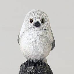 Long Tailed Tit Bird Statue Hand Cast Resin Figurine Bushtit Silver Throated Dasher - thumbnail 4