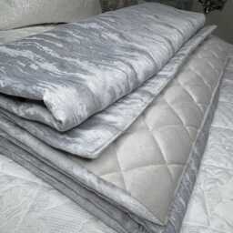 Handmade Marble Silver Bed Runner Luxury Hotel Style Throw - thumbnail 2