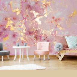 Extra Large Pink Purple Gold Marble Wallpaper Wall Sticker Decor Ceiling Mural Self Adhesive Exclusive Design - thumbnail 2