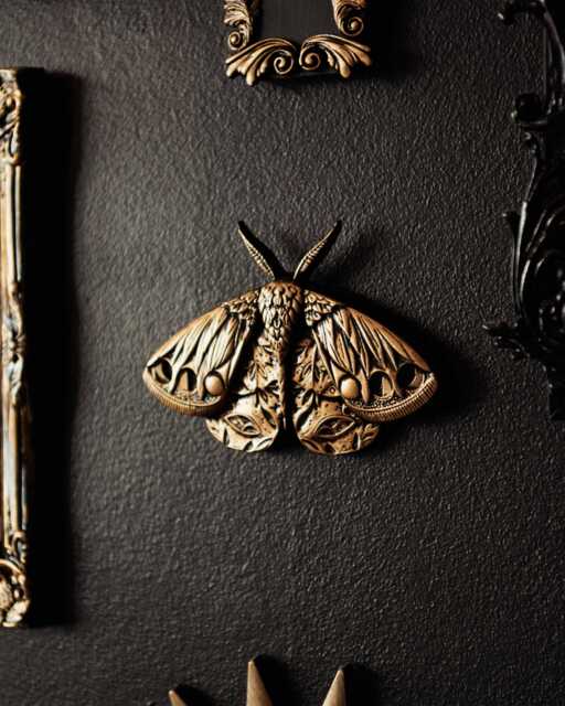 Ornate Moth Wall Hanging/Gothic Entomology Decor Handmade Plaque Alternative & Goth By House Of Persephone - image 1