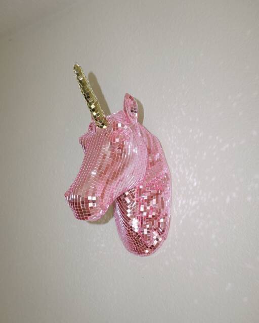 Pink Disco Unicorn Wall Art - Pony Club Decor - image 1