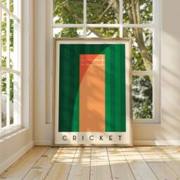 Cricket Art Print - Minimalist Sports Wall Bold Geometric Poster - thumbnail 3