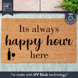 Its Always Happy Hour Here Doormat - Funny Door Mat Welcome Housewarming Gift Custom Rug - thumbnail 1
