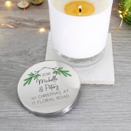 New Home Christmas Candle With Lid - First in Gift Scented House Warming Xmas For Couples - thumbnail 3