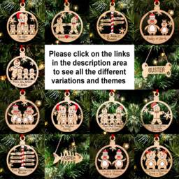 Single Dad & Child Christmas Tree Bauble, Personalised Gingerbread Decoration For A Daddy Their Son Or Daughter - thumbnail 4