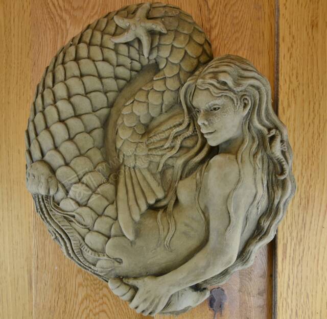 Nixie - The Mermaid Wall Plaque Stone Garden Ornament - image 1