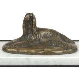Afghan Hound - Lying, Dog White Marble Base Statue, Limited Edition, Artdog. Made Of Cold Cast Bronze. Perfect Gift. Limited Edition - thumbnail 2
