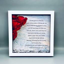 If Roses Grow in Heaven Framed Print Picture, Sympathy, Bereavement, Thinking Of You Gift - thumbnail 2
