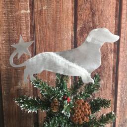 Dachshund, Weiner Dog, Dog Christmas Tree Topper, Holiday Decoration, Aluminum, Doggie Doxie - thumbnail 3