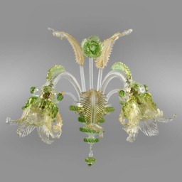 Cheope Wall Lamp 2 Lights Crystal Gold Green