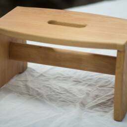 Stool Made Of Wood, Hardwood, Beech, Stable & Tip-Proof, Oiled New - thumbnail 2