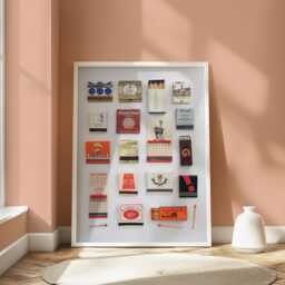 Vintage Matchbooks Collage Art Print, Trendy Mid Century Modern Wall Decor - thumbnail 1