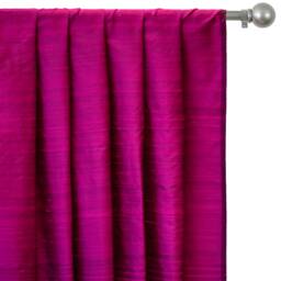Dark Fuchsia Pink Silk Dupioni Curtain Panels - Rod Pocket, Grommet, Box Pleat, Three Pinch Pleat, Tab Top & Plain Ring Top