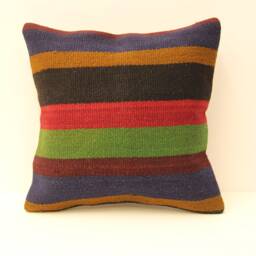 16x16 Kilim Pillow Square Turkish Mudcloth Moroccan Boho Lumbar Cover 4Kf-65
