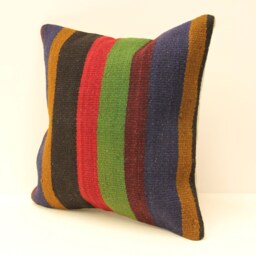 16x16 Kilim Pillow Square Turkish Mudcloth Moroccan Boho Lumbar Cover 4Kf-65 - thumbnail 3