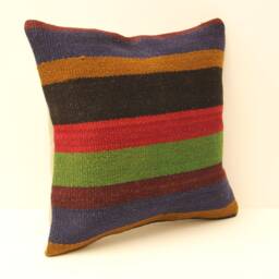 16x16 Kilim Pillow Square Turkish Mudcloth Moroccan Boho Lumbar Cover 4Kf-65 - thumbnail 2