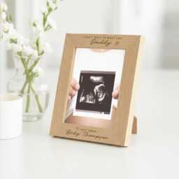 Dad To Be Photo Frame - Personalised Message From Bump, Daddy Pregnancy Gift - thumbnail 1