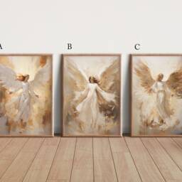 Angels Acrylic Style Wall Art Print Ethereal Home Decor, Framed Or Unframed - thumbnail 2