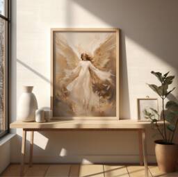 Angels Acrylic Style Wall Art Print Ethereal Home Decor, Framed Or Unframed - thumbnail 1
