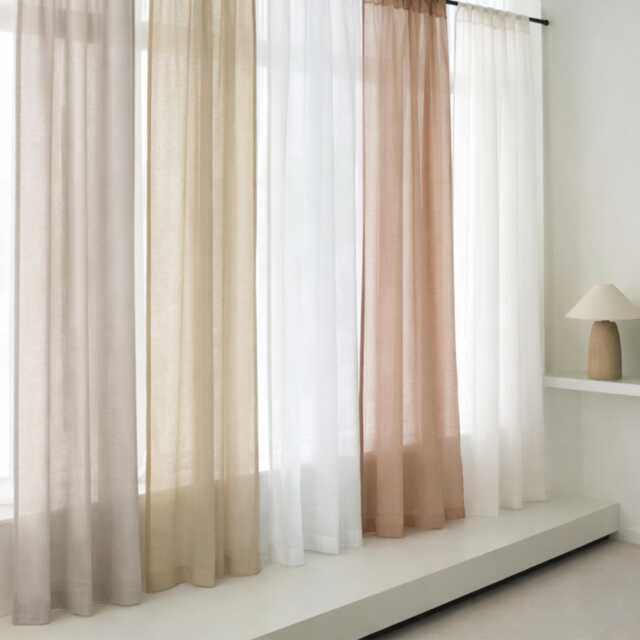 Rod Pocket Linen Curtain Panel, Sheer Window Curtains, Handmade Gauze Curtains - image 1