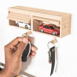 Customizable Hot Wheels 2-Car Garage Key Holder - 3D Printed Display - thumbnail 1