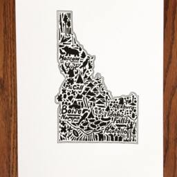 "Idaho Map Art Print Hand-Drawn Landmarks, Culture - 8.5"" X 11" - thumbnail 2