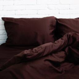 100% Cotton Sateen Pillowcase in Brown. Handmade Pillow Case Organic Slip Cover Natural Custom Sham European Us Sizes - thumbnail 1