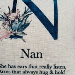 Personalised Name Alphabet Nan Cushion Nanny , Mamma, Mammar, Gran Grandma Home Decor Christmas Gift Birthday - thumbnail 3
