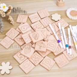 Wooden Graffiti Blocks, Perfect For Any Party, Children's Bedroom Decoration, Nursery Name Block Letters-Personalized Baby Blocks