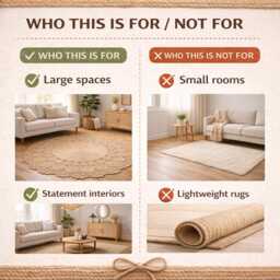 Large Round Jute Rug - Hand Crocheted Area Rug, 6 Ft Statement Handmade Natural Fiber, Custom Sizes - thumbnail 4