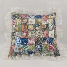 Scatter Cushion With Insert, William Morris Fabric Patchwork Pillow - thumbnail 2