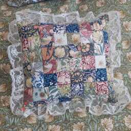 Scatter Cushion With Insert, William Morris Fabric Patchwork Pillow - thumbnail 3