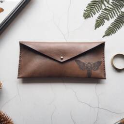 Moth Leather Pencil Case