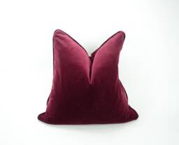 Burgundy Velvet Pillow Case Luxe Cotton Cushion With Zipper