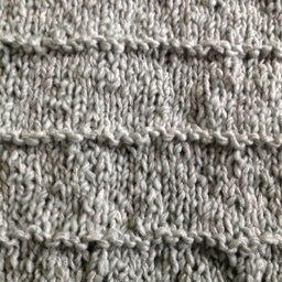 Chuncky Hand Knitted Baby Blanket in A Beatifull Light Grey-Blue Color - thumbnail 3