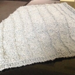 Chuncky Hand Knitted Baby Blanket in A Beatifull Light Grey-Blue Color - thumbnail 4