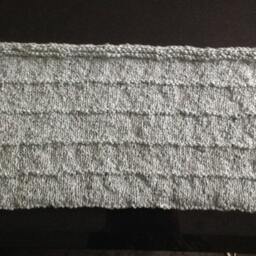 Chuncky Hand Knitted Baby Blanket in A Beatifull Light Grey-Blue Color - thumbnail 2