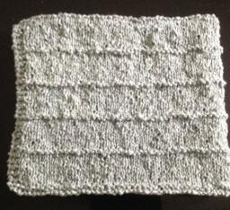 Chuncky Hand Knitted Baby Blanket in A Beatifull Light Grey-Blue Color - thumbnail 1