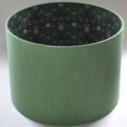 Handmade Green Linen Lampshade William Morris Print Lined Home Decor - thumbnail 3