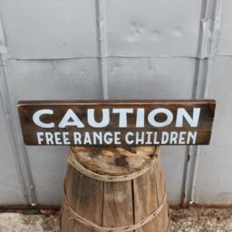 Free Range Children Wood Sign - Rustic Farmhouse Decor - thumbnail 2