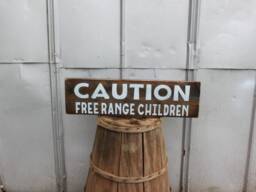 Free Range Children Wood Sign - Rustic Farmhouse Decor