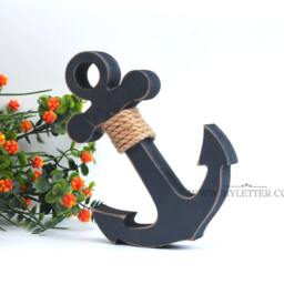 Wooden Anchor, Nautical Nursery Decor Free Standing Anchor, Wood Anchor Home Decor, Nautical Party Decor - thumbnail 3