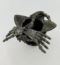 Alien Egg Facehugger, Handmade Recycled Metal Art Sculpture, Pen Holder, Scrap Steel Xenomorph Inspired.made From Nuts, Bolts, Bits & Pieces - thumbnail 1