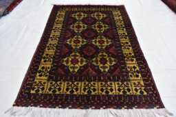 Handwoven Yousafi Beljik Wool Rug 5x3.5 Ft Afghan Carpet - thumbnail 1