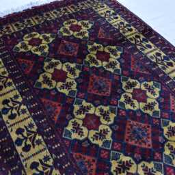 Handwoven Yousafi Beljik Wool Rug 5x3.5 Ft Afghan Carpet - thumbnail 3