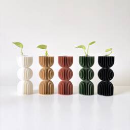 Black Japandi Minimalist Flower Vase/Modern Bauhaus Bud Vase 3D Printed - thumbnail 3