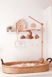 Boucle Baby Mobile With White Stars - Shower Newborn Gift Personalised Nursery Crib - thumbnail 1