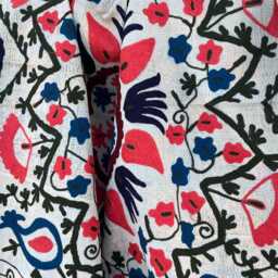 One Of A Kind Vintage Suzani Kantha Quilt Handmade Cotton Embroidered Reversible Boho Bedspread - thumbnail 2